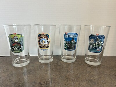 4 Different BJ's Restaurant Brewhouse Ale Pint Glasses BBB