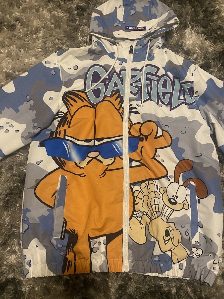 Members Only Garfield Odie Nickelodeon Windbreaker Jacket Hoodie