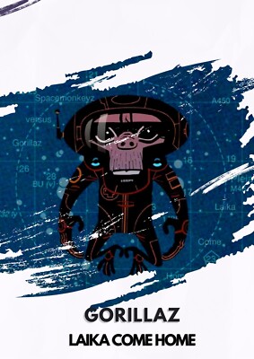 Gorillaz Laika Come Home A4 Print Poster Wall Art Album CD.