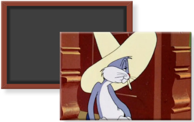 Bugs Bunny Hare Trigger Cowboy Hat Cigarette Image 2 x 3 Refrigerator Magnet
