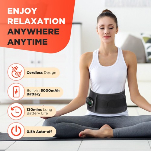 Heating Pad Therapy Cordless Massage Waist Wrap Belt Low Back Brace Pain Relief - Picture 12 of 24