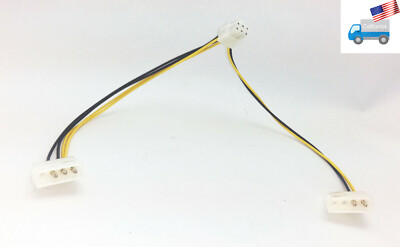 10'' Dual 4pin Molex Peripheral to 6pin PCI Express PCIe Video Card Power Adapter