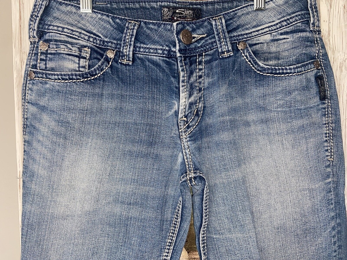 Surplus femme argent Suki taille 30 capri jean stretch épaisse point