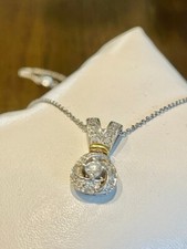 NWT 1.00 CT Genuine Diamond Necklace 14K White Gold 18" Rope Chain On Sale
