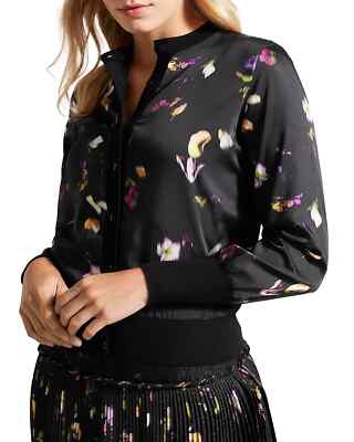 Ted Baker Women's Janta Woven Front Printed Cardigan Size EU 1/ USA 4