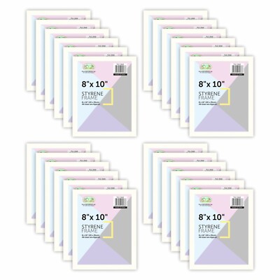 [Box mit 24] 8''x10'' WEISS Styrol Foto Bilderrahmen Wandhalterung freistehend