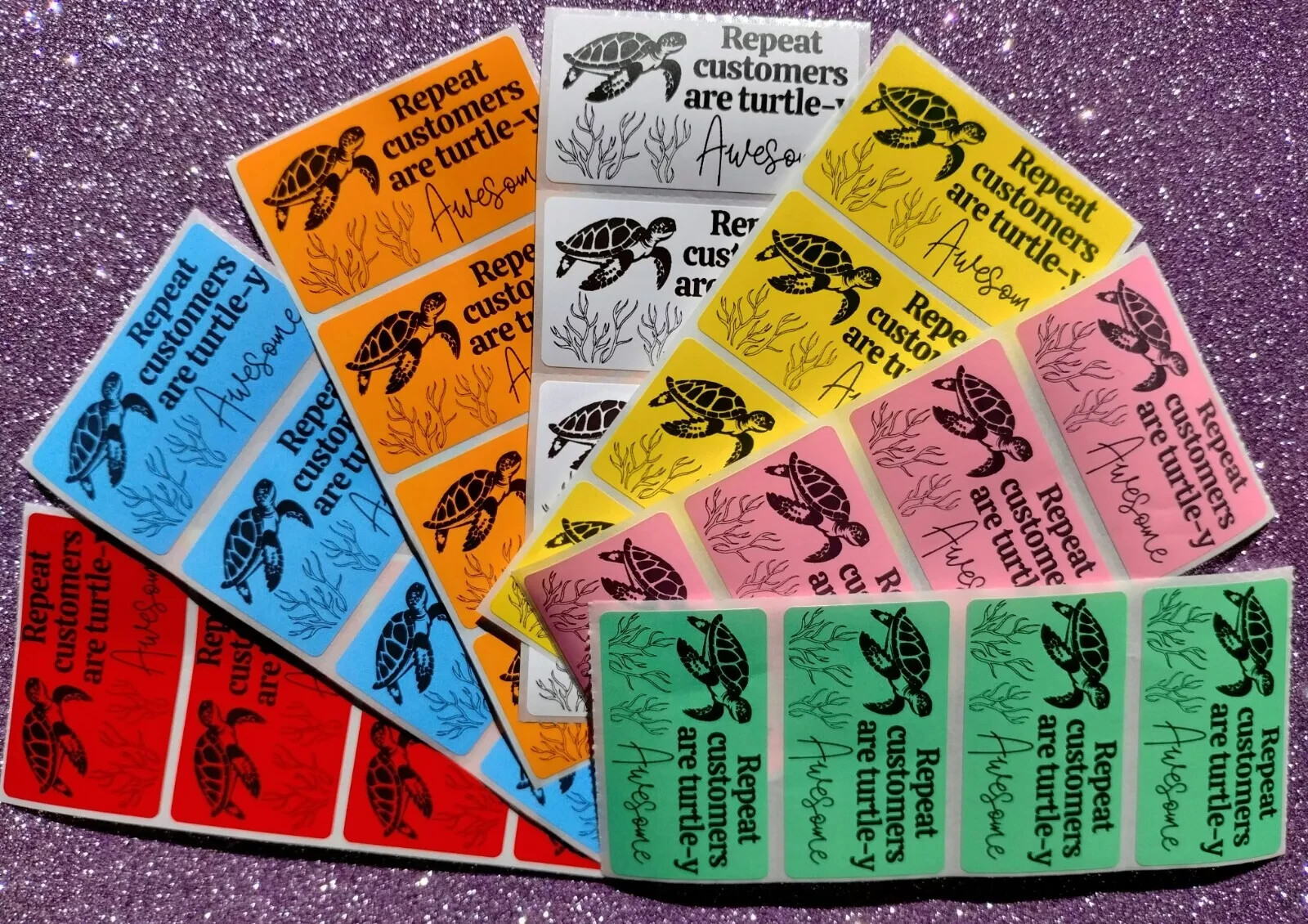 Slow Turtle Labels 50 TURTLE STICKERS 2.25