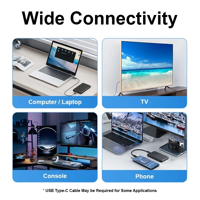 500GB Portable External SSD, up to 500MB/s, USB 3.1 Type-C to A - Image 4 of 4