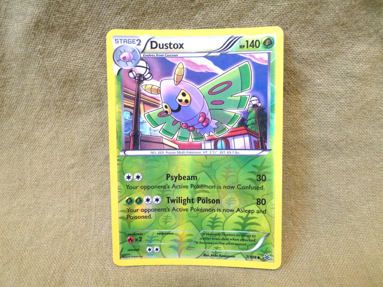 Pokemon Trading Card - Roaring Skies: Dustox Reverse Holo 7/108 (Read Descriptio