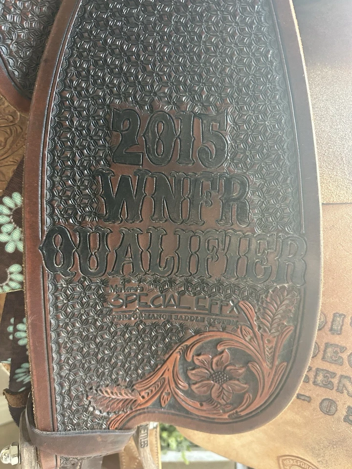 14” Marlene McRae Special EFFX 2015 NFR Qualifying Barrel Saddle - Image 2 of 4