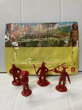PRB 3.15" Toy Soldiers SET of 4 Different INDIANS Vintage 70's with Card