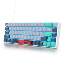 Owpkeenthy 65 Percent Mechanical Gaming Keyboard Hammerhead Shark with Red Sw...