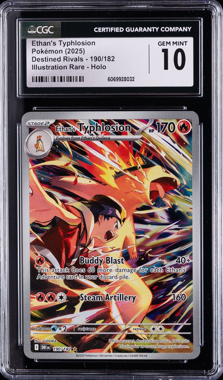 2025 POKÉMON DESTINED RIVALS #190/182 ETHAN'S TYPHLOSION CGC 10 GEM MINT