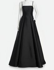 Vera Wang Bride Women's Black Diane Sleeveless Fit & Flare Dress 8