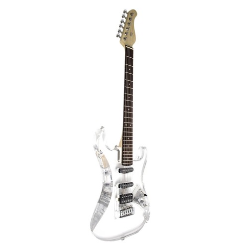 Electric Guitar Maple Acrylic Body Transparent Crystal Guitar Sweet Tone New - Picture 3 of 8