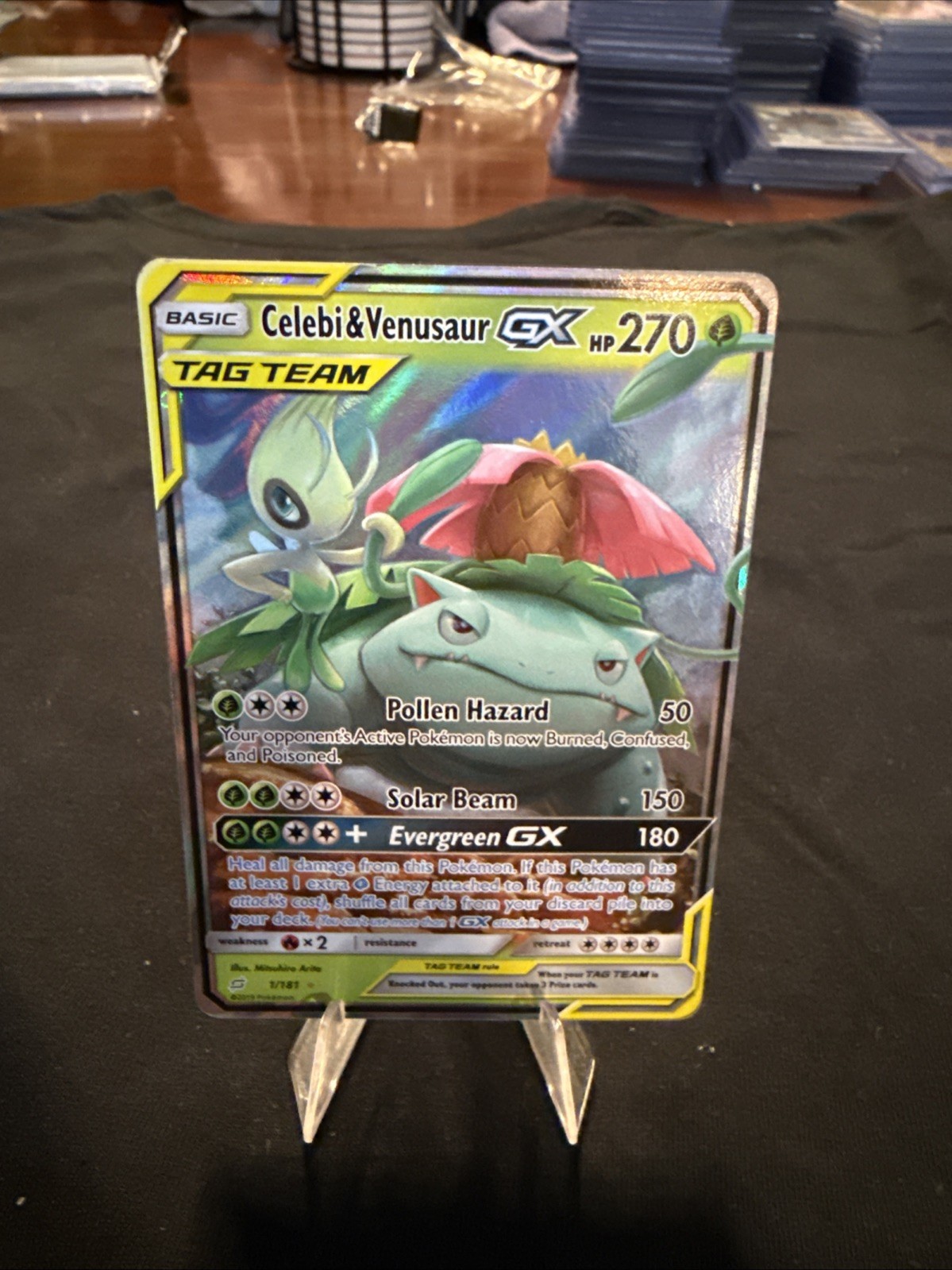 Celebi & Venusaur GX 1/181 Sm-Team Up Holo