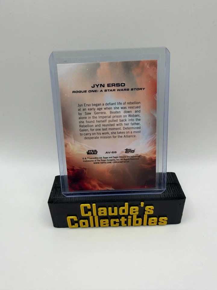 2025 Topps Chrome Star Wars Jyn Erso Black Pular Parallel /10 - Image 2 of 2