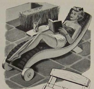 Modern Patio CHAISE LOUNGE 1956 How To Build PLANS Eames Era