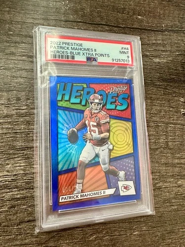 2022 Panini Prestige #H-4 Patrick Mahomes II Heroes Xtra Points Blue /299