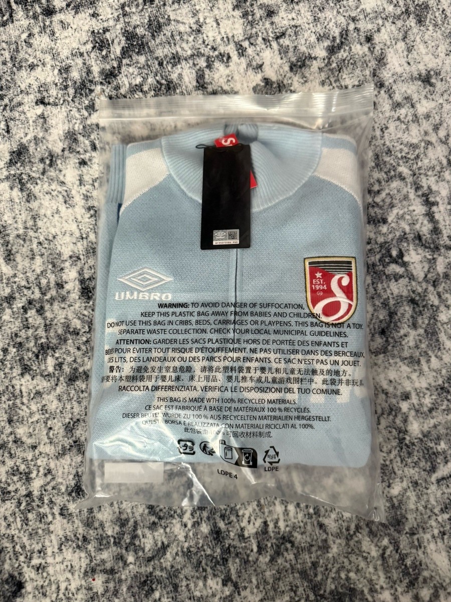 Size M - Supreme Umbro Zip Up Sweater Jacket Light Blue IN