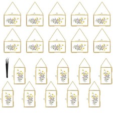 20 Pcs Double Glass Frame for Pressed Flowers,Floating Hanging Photo Christma...