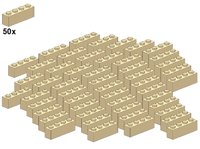LEGO® - Bricks - Tan - 3010-07 - 1x4 (50Stk) - Stein - Beige