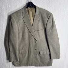 Vintage Meeting Street 48R Beige Tan 100 Silk Sport Coat Basketweave