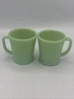 Vtg Fire King Green Jadeite Glass D Handle Flat Bottom 1940s Coffee Mug
