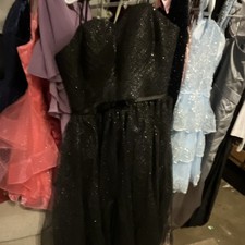 ABOUT US Black Glitter Tulle Ballgown Prom Dress Sweetheart Lace-Up Size 10