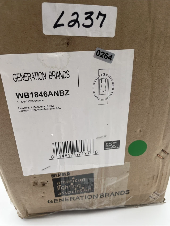 Aplique de pared Feiss Marlena 1 luz 11 pulgadas, bronce antiguo, WB1846ANBZ Foto 2 de 4