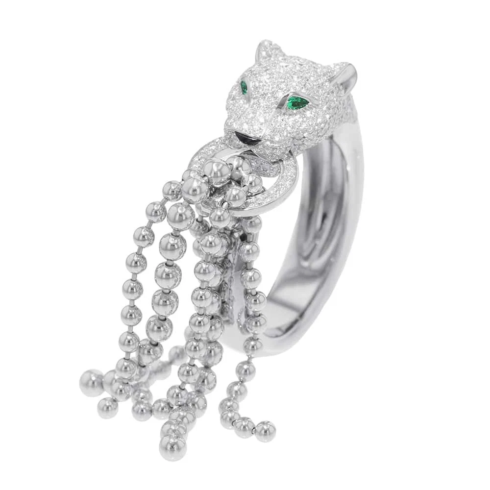 Cartier — CARTIER PANTHERE de Cartier Ring Size 53/#13 18K White Gold N4744153/N4744100