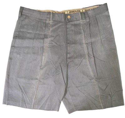 Jamaica Jaxx Mens Silk Dress Shorts W38 Gray Lightweight With Button Pockets