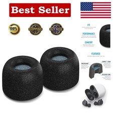 Black Memory Foam Ear Tips for Google Pixel Buds - Superior Noise Isolation Kit