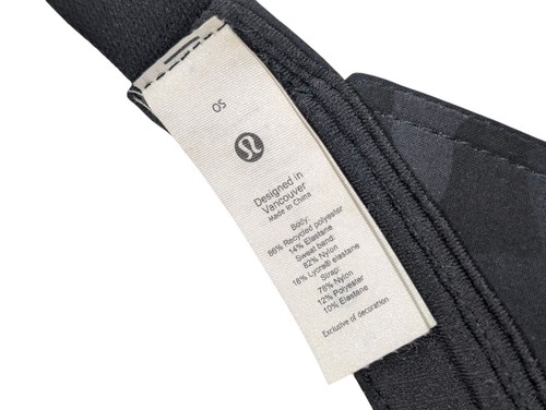 Lululemon Fast Paced Visor Hat Women One Size Black Camouflage Wide Band Running - Picture 11 of 11