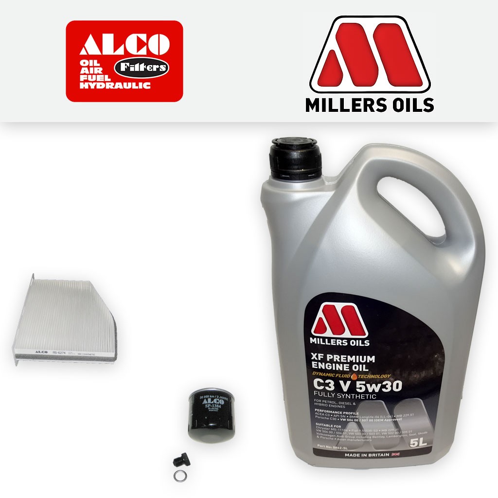 SERVICE KIT for AUDI Q3 (8U) 1.4 TFSI OIL CABIN FILTERS +XF 5w30 OIL (2013-2017)
