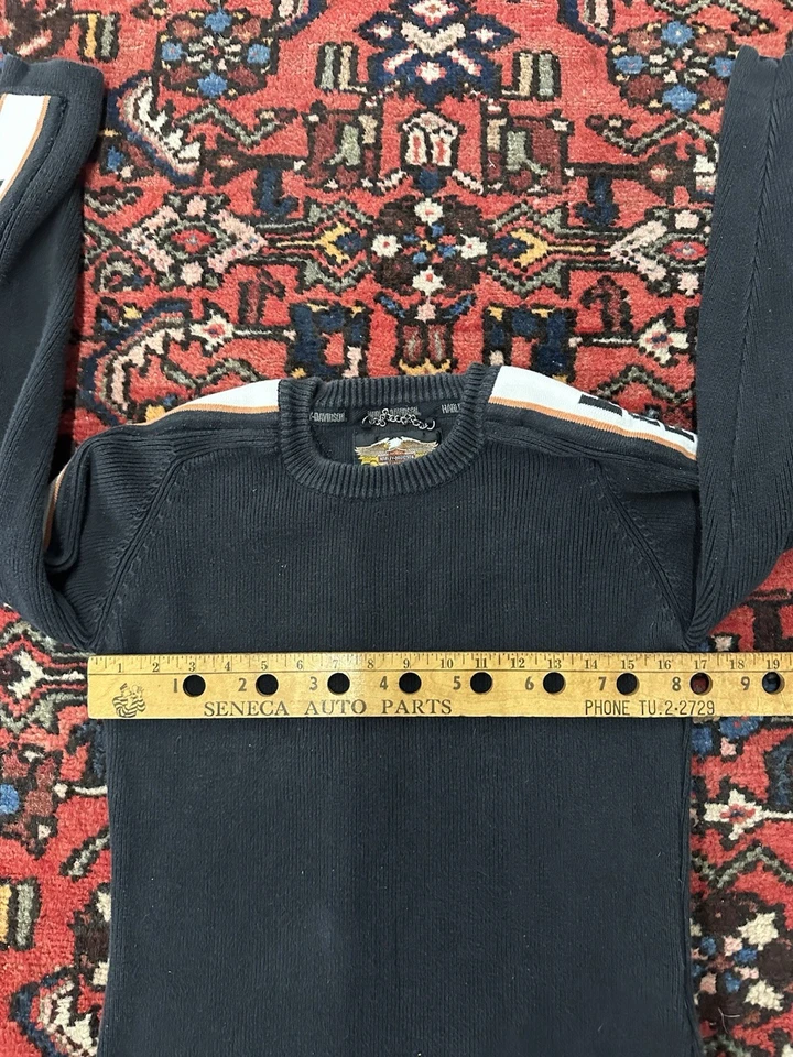 Pullover negro pequeño Harley Davidson vintage para mujer Foto 3 de 4