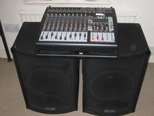 Behringer PMP4000 mixing desk with pair of Pulse PVS12 passive stage speakers