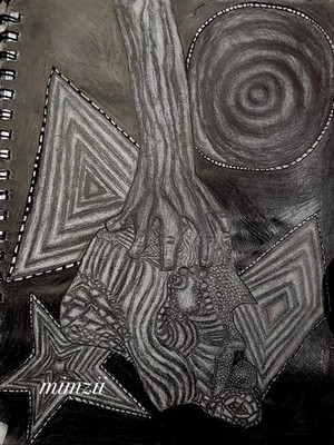 Original Abstract Hand Ink Drawing, Ultra Contemporary Art Print Unframed