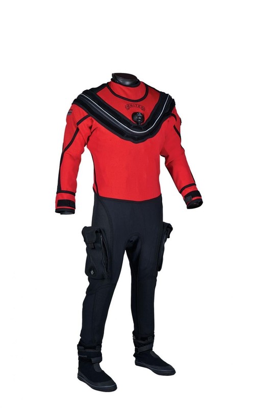 WHITES FUSION BULLET Dry Suit Pkg w Fusion undies  Lg/XL RED & BLACK NEW
