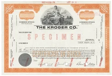 The Kroger Co. Stock Certificate.