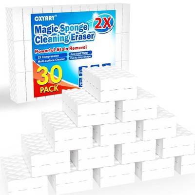 Magic Sponges Cleaning Eraser, 30 Pack 2X Density Stronger Melamine Sponge Fo...