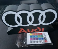 Audi LED Logo Licht USB Lampe Deko Geschenk Auto Fan Beleuchtung NEU Nachtlicht