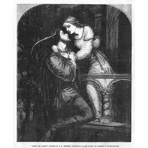 FINE ART Romeo & Juliet by EH Wehnert - Antique Print 1855
