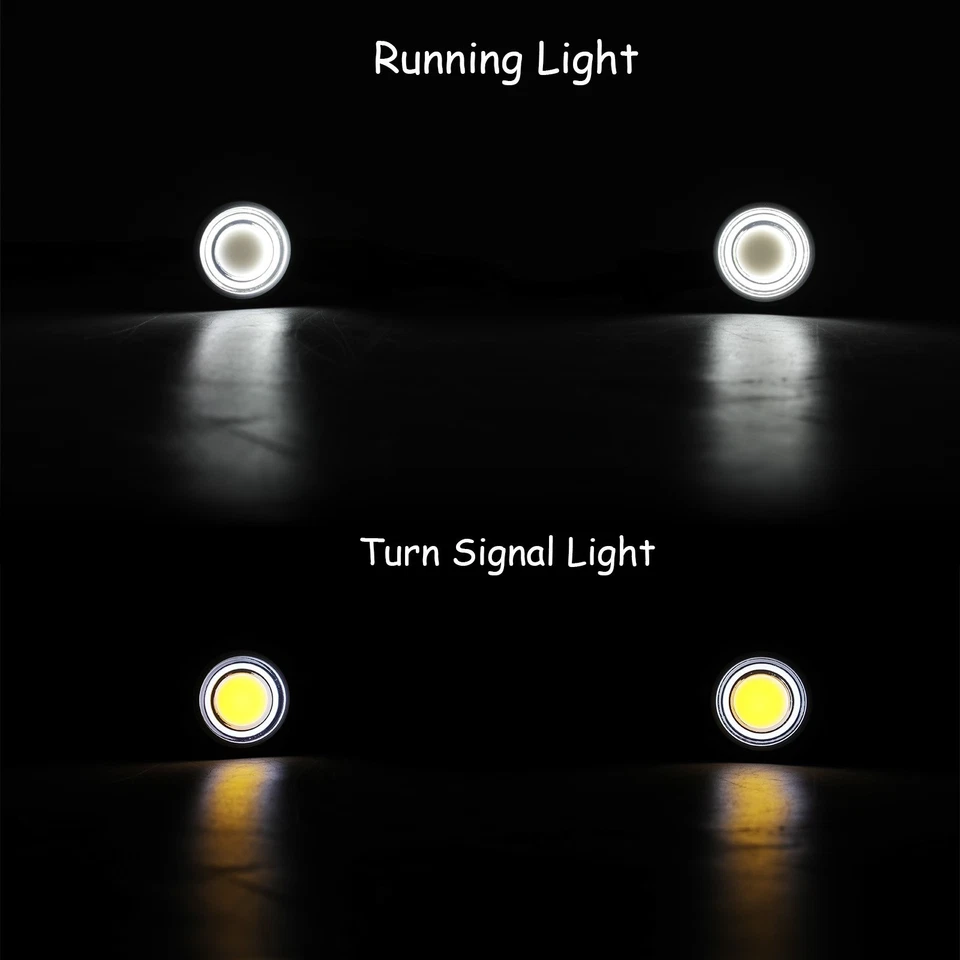 Bullet Motorcycle LED Turn Signal Amber Blinker Lights For Harley Sportster Dyna Foto 3 de 4