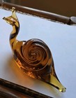 VTG Art Glass Snail Figurine Amber Gold Hand Blown Murano Style Paperweight MCM — photo 2