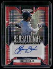 2025 Prizm #SS-HJ Homer Bush Jr. Sensational Signatures Red Pulsar Prizm #/99
