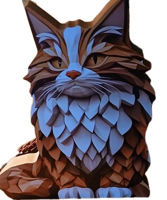 2d Printed Cat  FauxWooden Shelf Sitter. 8''x6'' Manufactured New! 