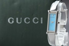 Box Paper Near Mint GUCCI 1500L Blue Shell Quartz Women's Vintage Watch JAPAN