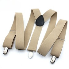 Men's Elastic 3-clip Braces Adult Casual Trousers Suspenders Dots Multicolor