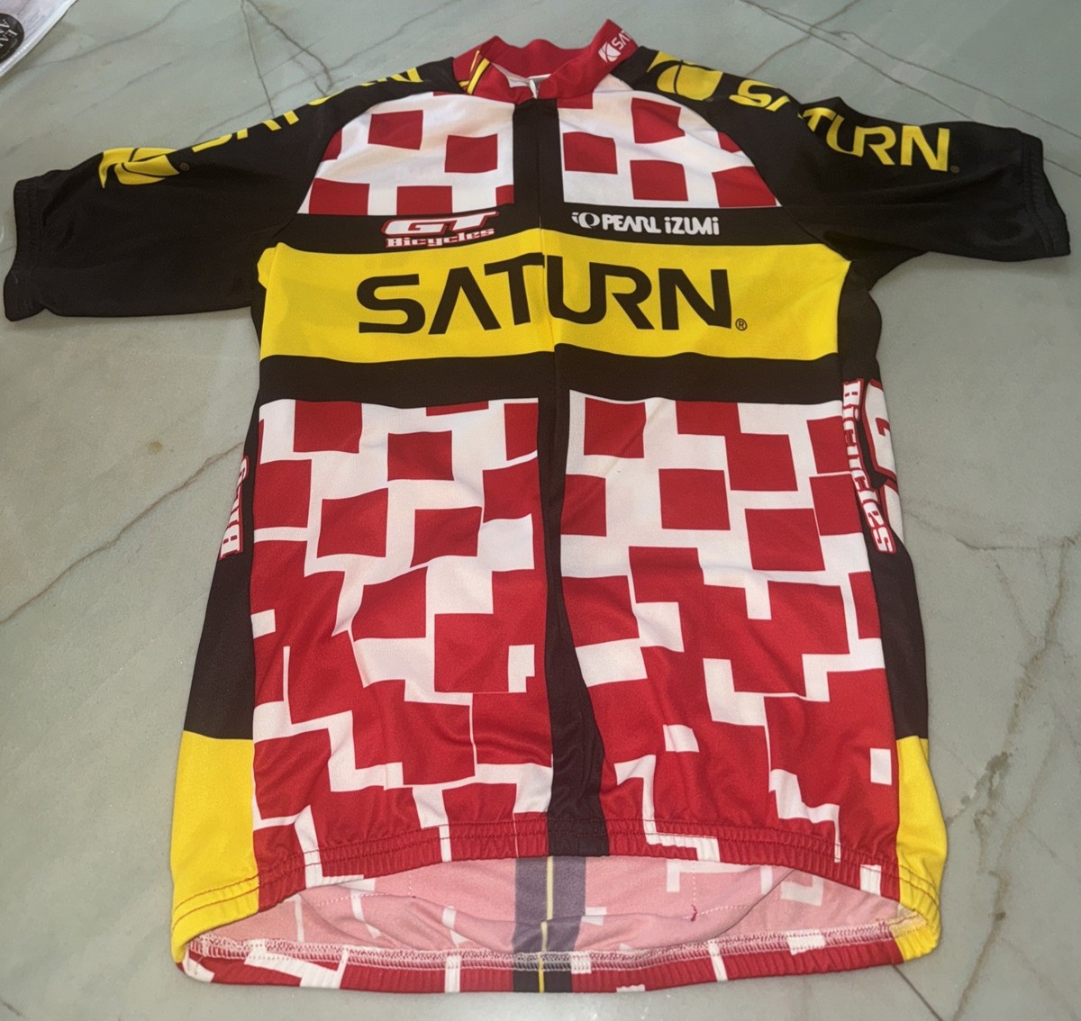 Vintage Saturn GT Pearl iZUMi Cycling Team Jersey Size L USA Full